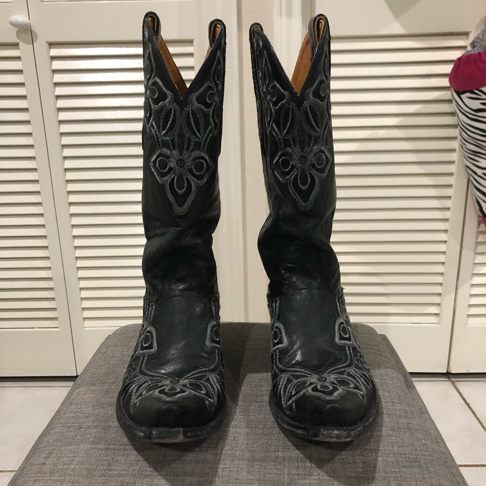 Old Gringo Black Embroidered Boots Size 10B